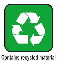 contains recycled material