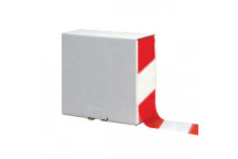 Hazard Warning Tape Euro With Dispenser Red/White 70mm x 500m