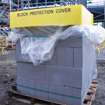 Block Protection Cover 200mm x 910mm x 910mm Yellow