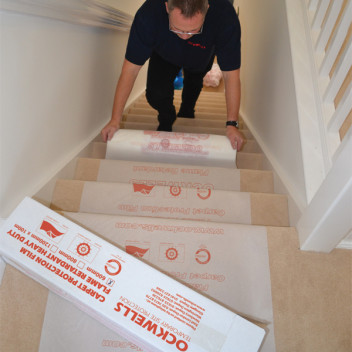 Stair Carpet Protection Film FR TS63 600mm x 100m